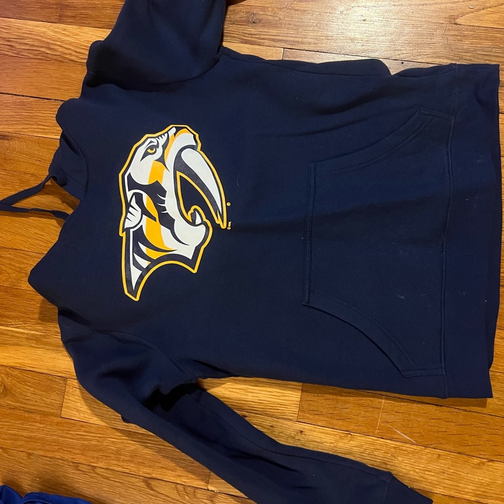 NHL Nashville Predators Navy Hoodie with Graphic Logo